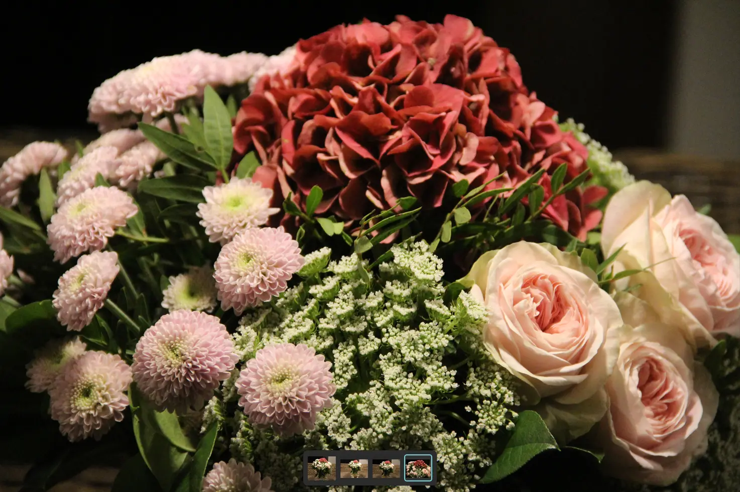 bouquet de fleurs roses