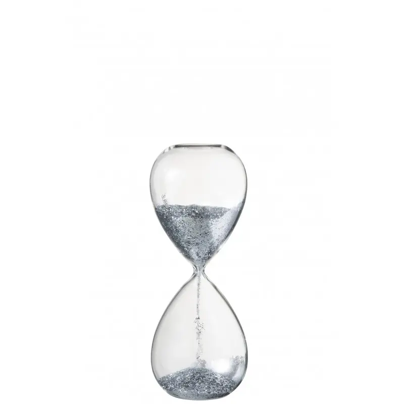 [97627] Sablier perles de verre argent Medium J-Line